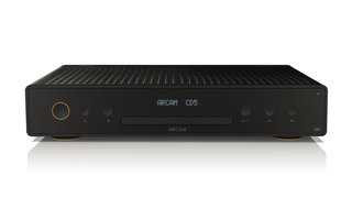 Arcam CD5 CD player front view with minimalist design, silver faceplate, and compact disc tray for audiophile playback