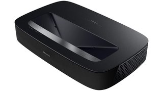 Hisense PL2 4K ultra short throw projector with sleek black design and laser lens for big-screen home cinema