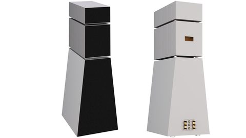 Goldmund Theia Passive loudspeakers with 4-way driver system and brushed aluminum cabinet